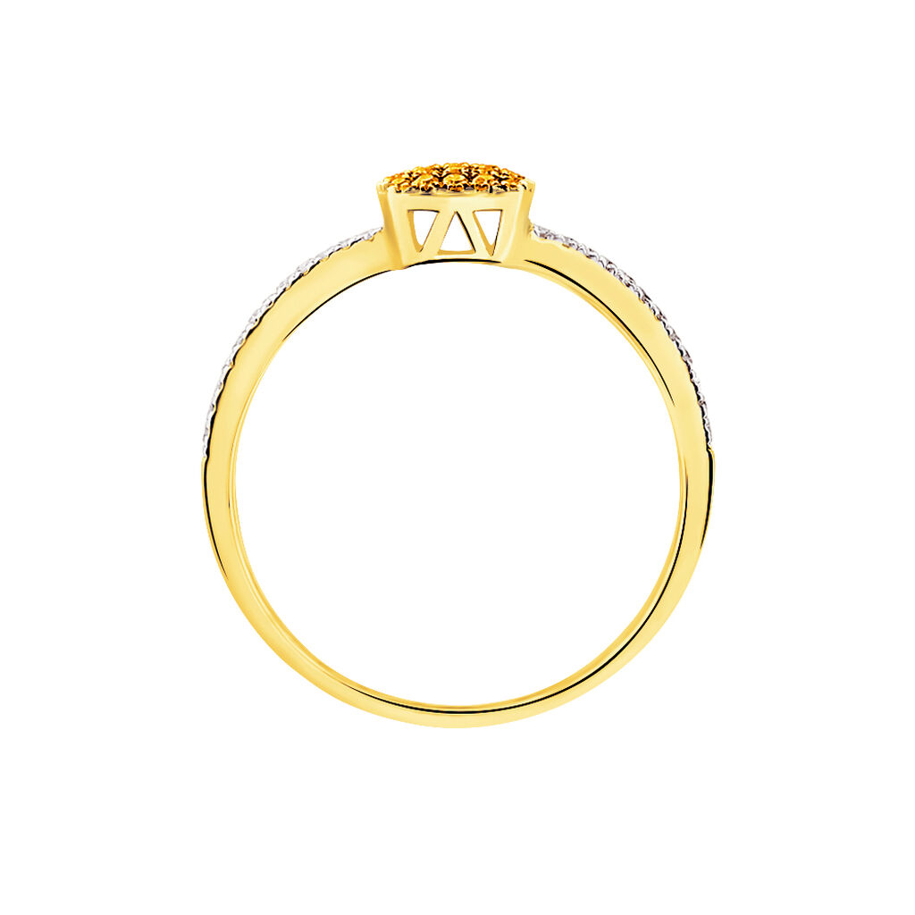 Bague Aude Or Jaune Saphir Et Diamant - Spannringe Damen | OROVIVO