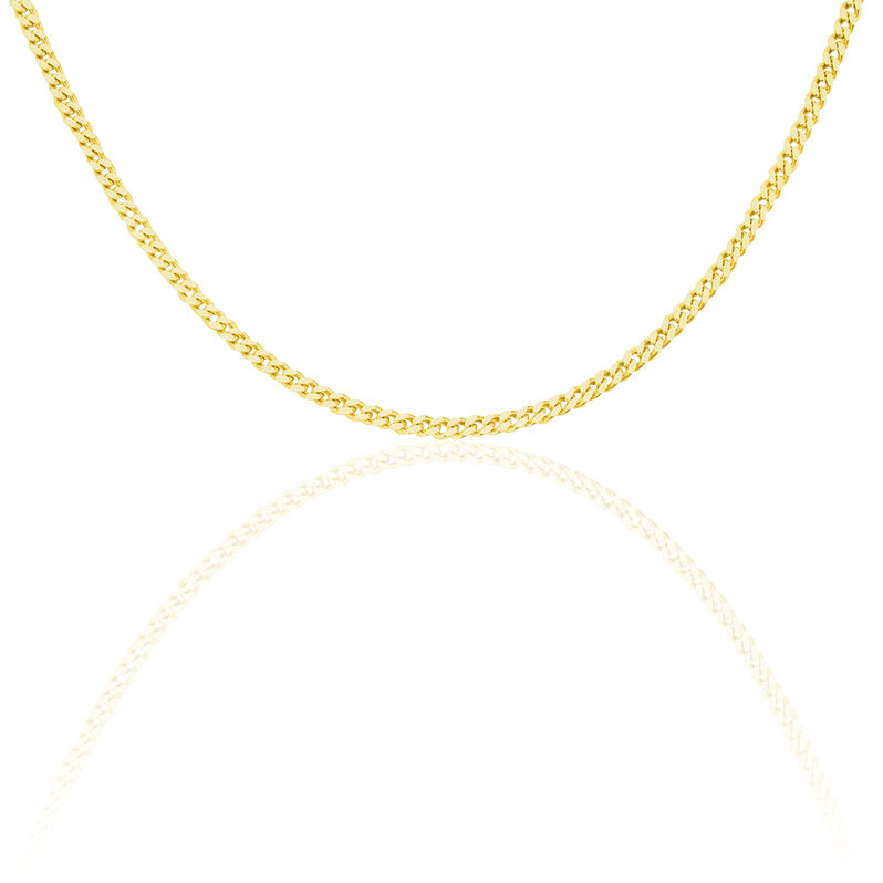 PANZER S FLACH 5 Damen Kette Silber vergoldet 925 B 2 mm - Halsketten Damen | OROVIVO