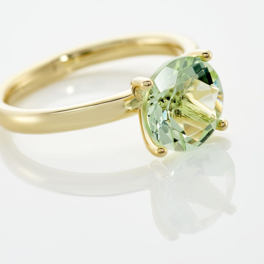 BONI Damen Ring Silber vergoldet 925 Glas Gr&uuml;n B 2,41 mm