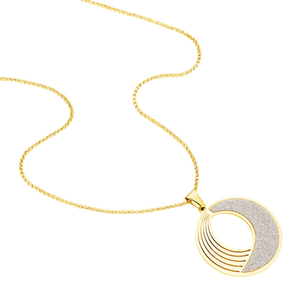 KLISURA Damen Collier Edelstahl vergoldet Kreis