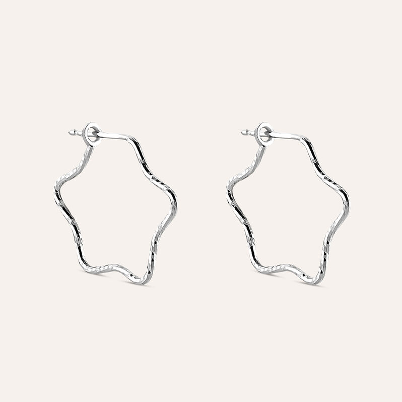 Orecchini A Cerchio Silver Collection Argento Rodiato - Spannringe Damen | OROVIVO