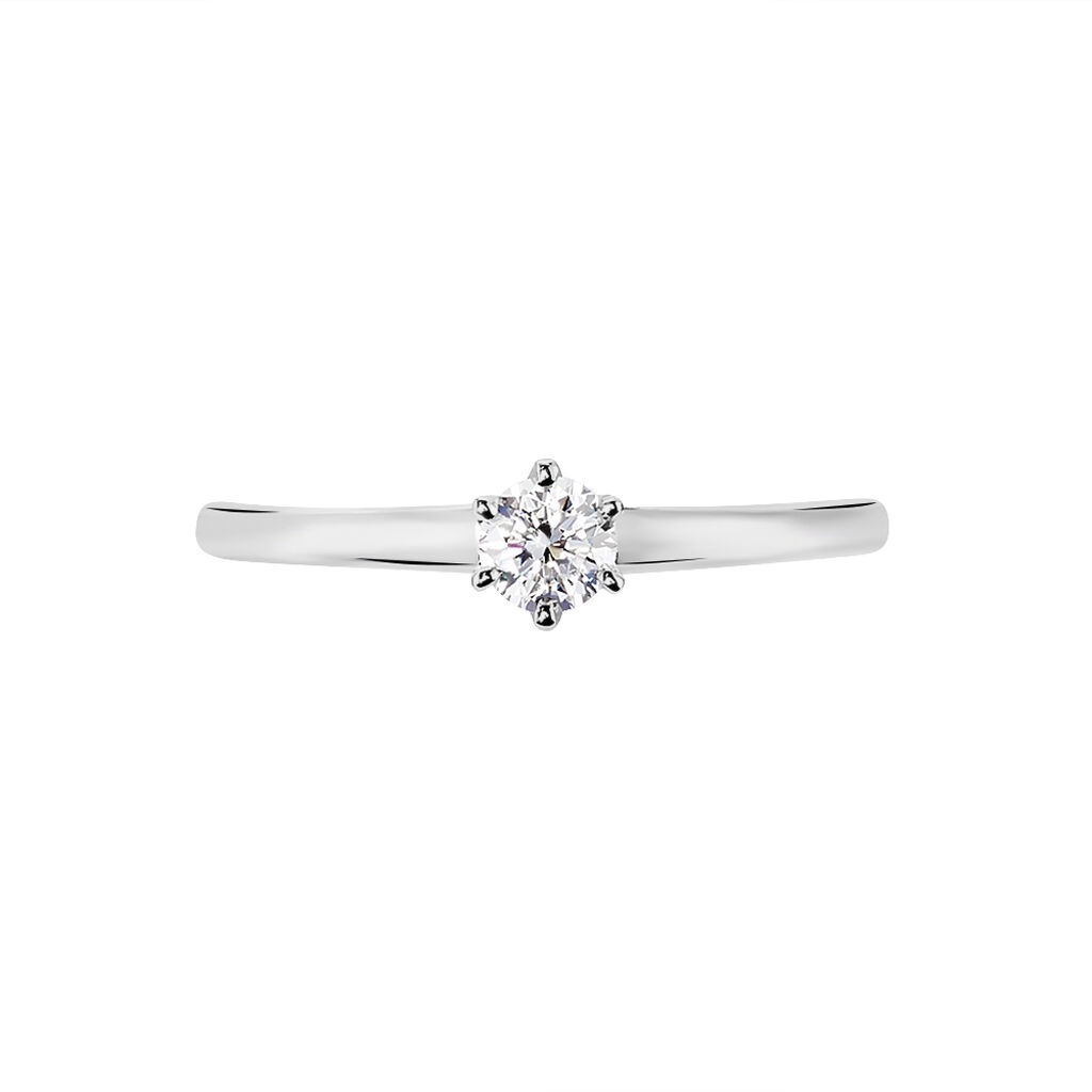 Bague Solitaire Natalia Or Blanc Diamant - Spannringe Damen | OROVIVO