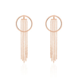 Damen Ohrstecker Lang Edelstahl Rosé Vergoldet  - Ohrstecker lang Damen | OROVIVO