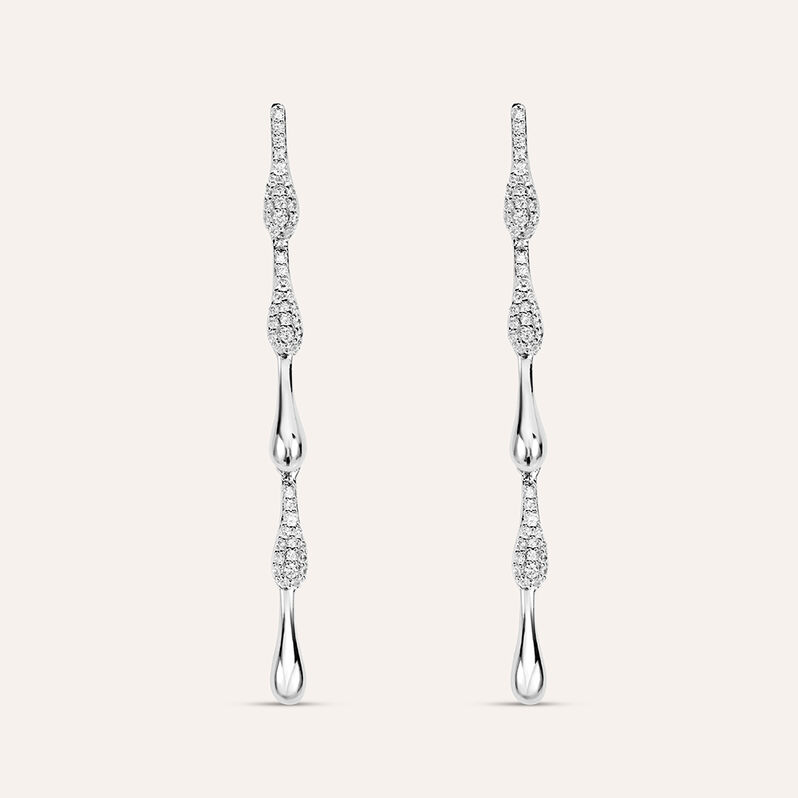 Orecchini Pendenti Silver Shine Argento Rodiato Cubic Zirconia - Spannringe Damen | OROVIVO
