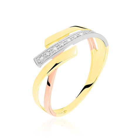 Damen Ring Gold Tricolor Gold/Roségold/Schwarz 375 Diamant 0,01ct Ainhoa 1  - Verlobungsringe Damen | OROVIVO
