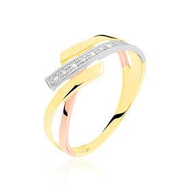 Damen Ring Gold Tricolor Gold/Roségold/Schwarz 375 Diamant 0,01ct   Ainhoa 1    - Ringe mit Edelsteinen Damen | OROVIVO