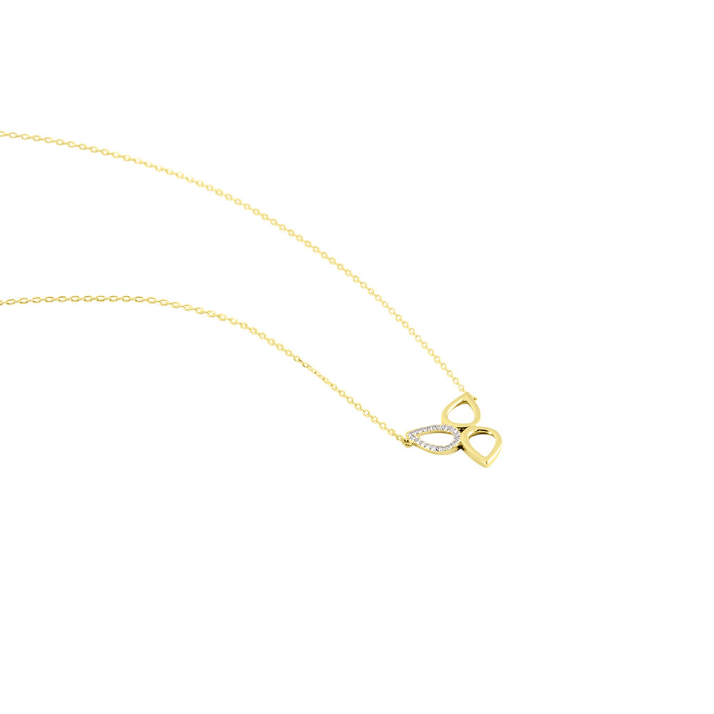  Collier Gold 375 Diamant 0,05ct Mandel Leafa - Halsketten  | OROVIVO