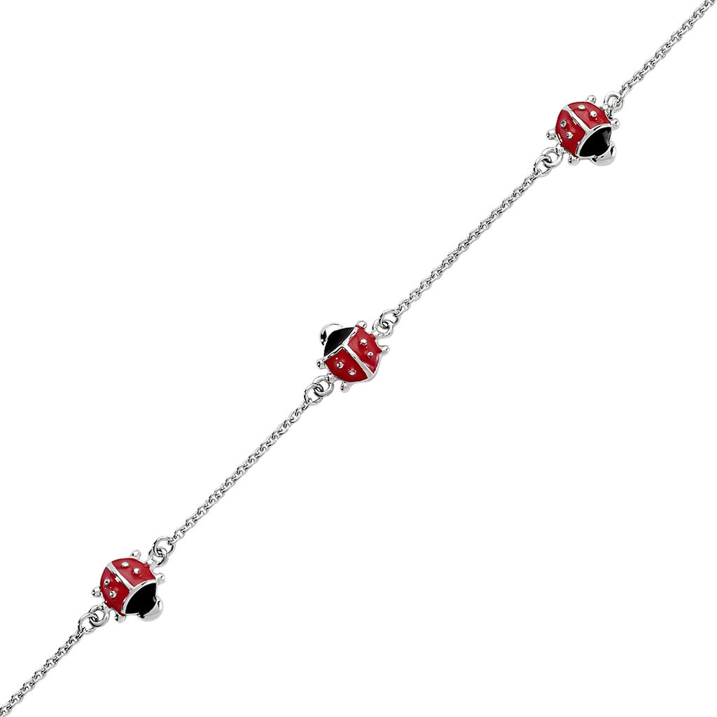 Kinder Armband Silber 925 Tiere Marienkäfer 1,7cm - Armbänder mit Anhänger Kinder | OROVIVO