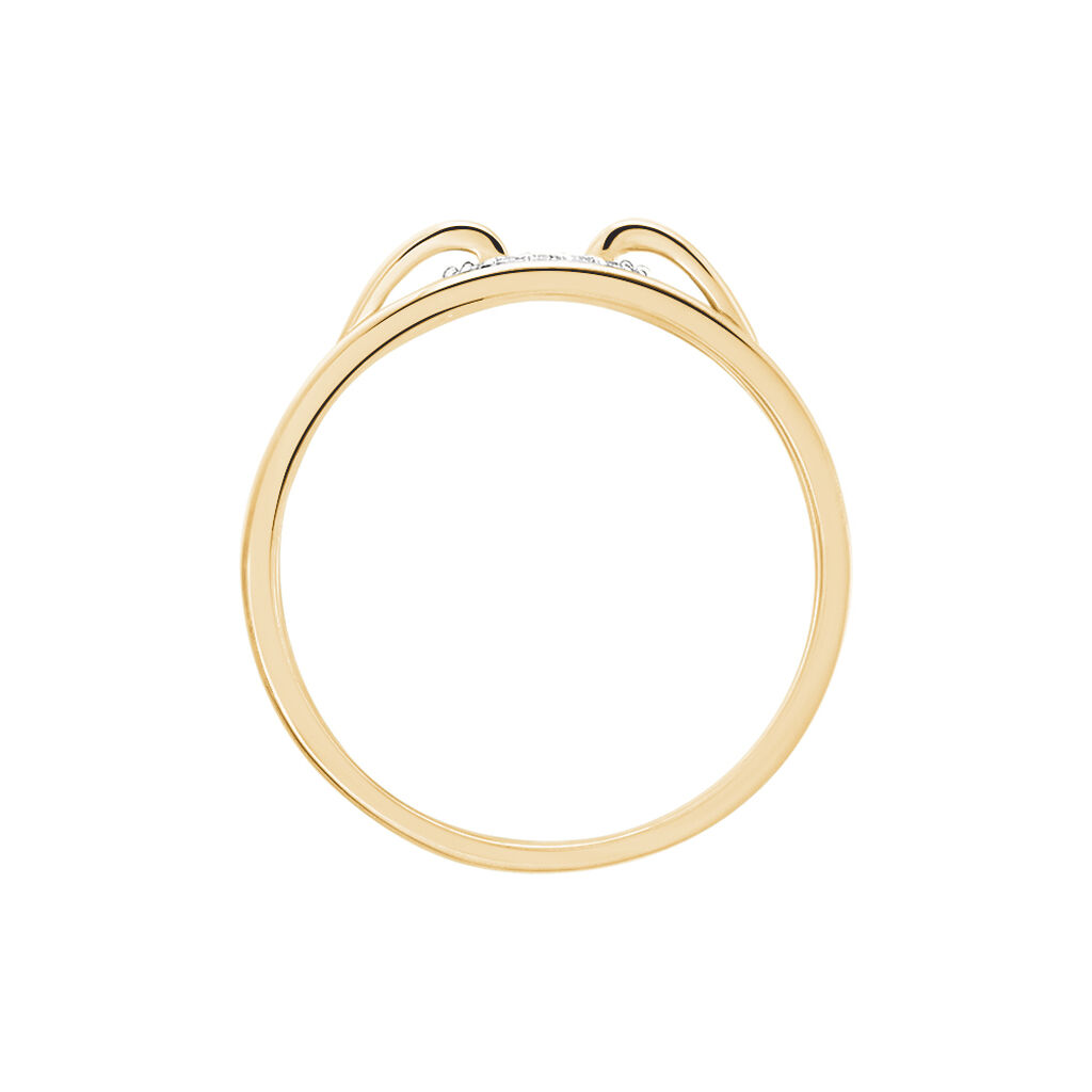 DOREEN Damen Ring Vergoldet Zirkonia Wei&szlig; Kreis B 21 mm