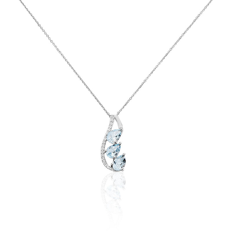 Collier Or Blanc Topaze Et Oxyde De Zirconium - Spannringe Damen | OROVIVO