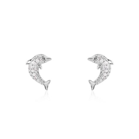Kinder Ohrstecker Silber 925 Zirkonia Delfin Ines - Ohrstecker Kinder | OROVIVO