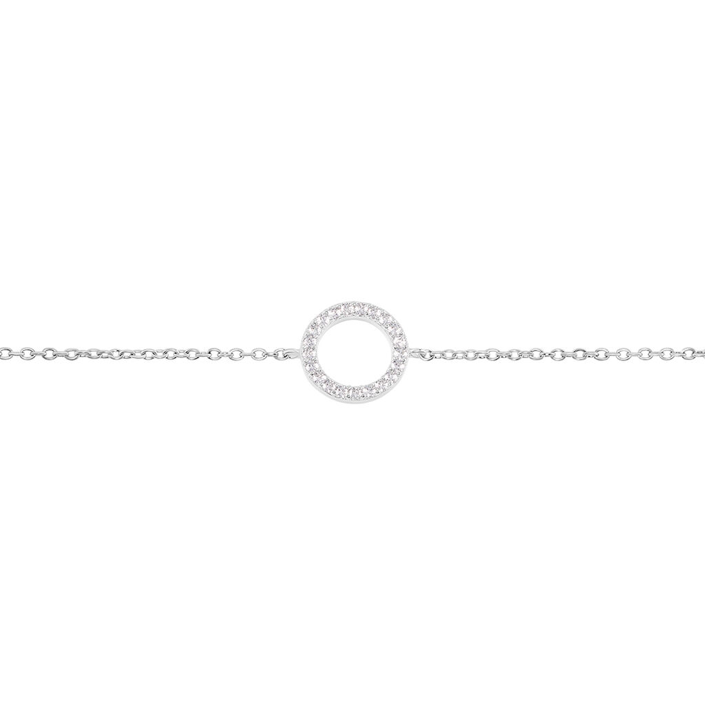 LILYANA Damen Armband Silber 925 Zirkonia Wei&szlig; 0,320 ct Kreis B 1,2 mm