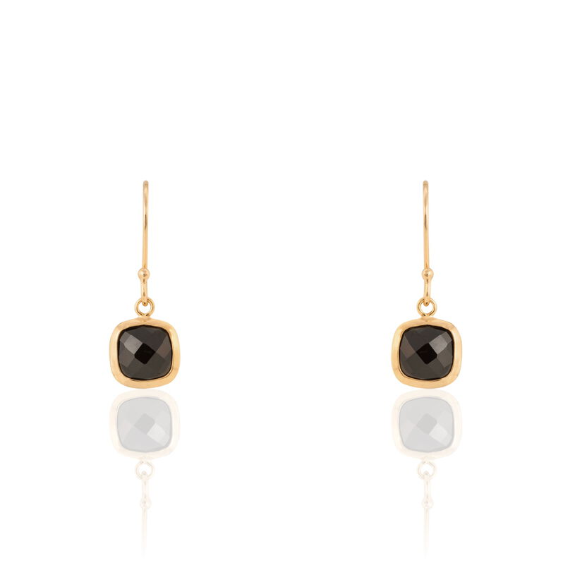 Boucles D'oreilles Pendantes Niaae Plaque Or Jaune Pierre De Synthese - Spannringe Damen | OROVIVO