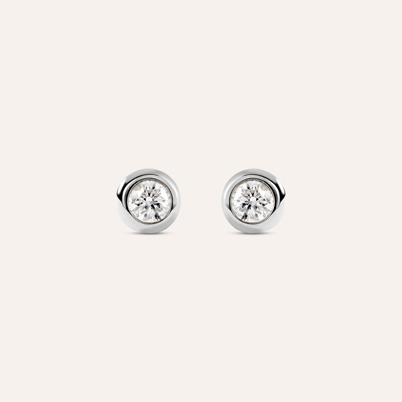 Orecchini Lobo Punto Luce Grace Oro Bianco Diamante - Spannringe Damen | OROVIVO