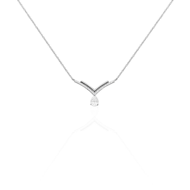 Collier Zettia Argent Blanc Oxyde De Zirconium - Spannringe Damen | OROVIVO