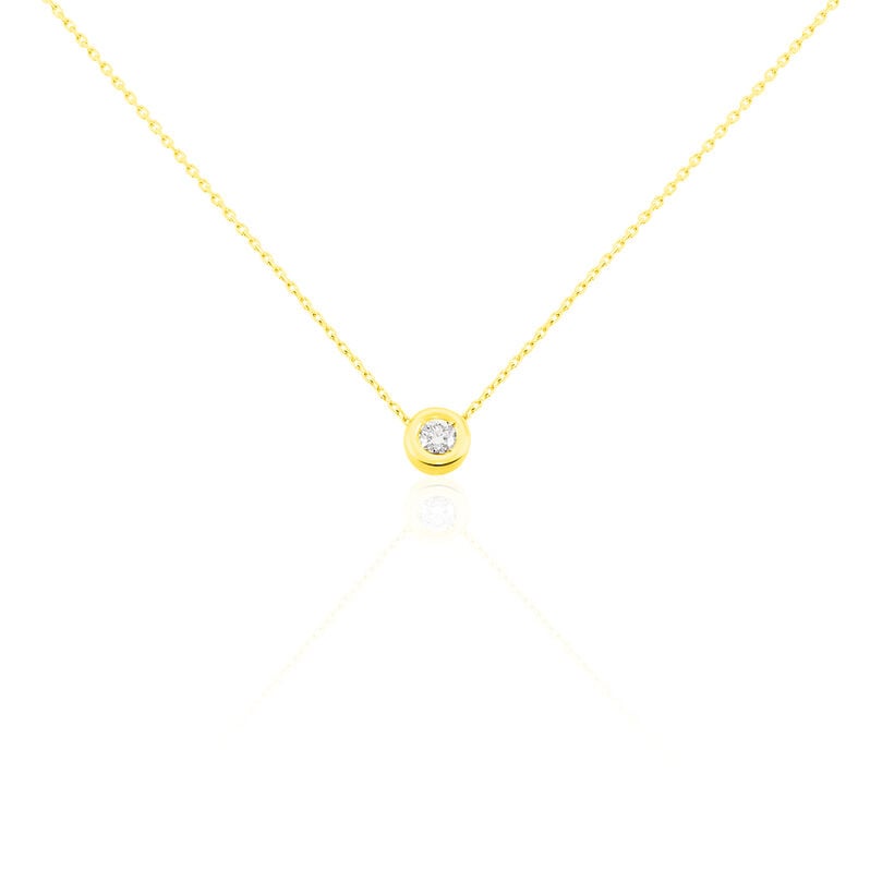 PARIS Damen Collier Gold 750 (18 Karat) Diamant Wei&szlig; 0,2 ct - Halsketten Damen | OROVIVO