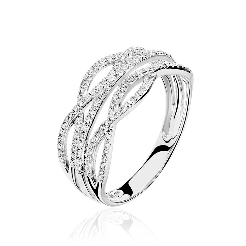 Bague Leila Or Blanc Diamant - Spannringe Damen | OROVIVO