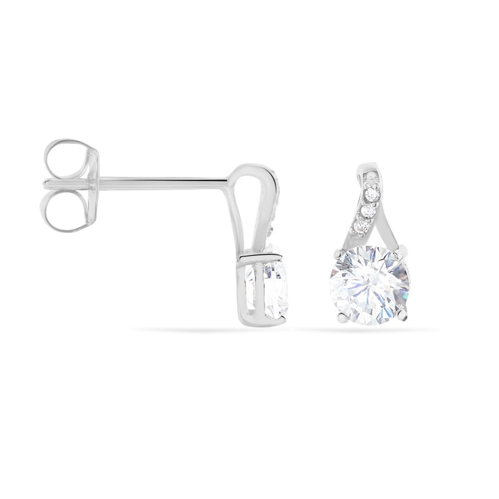 IDYLLA Damen Ohrstecker Silber 925 Zirkonia Wei&szlig; 0,36 ct