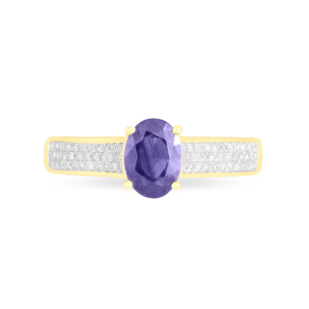 Bague Crista Or Jaune Amethyste Et Diamant - Spannringe Damen | OROVIVO