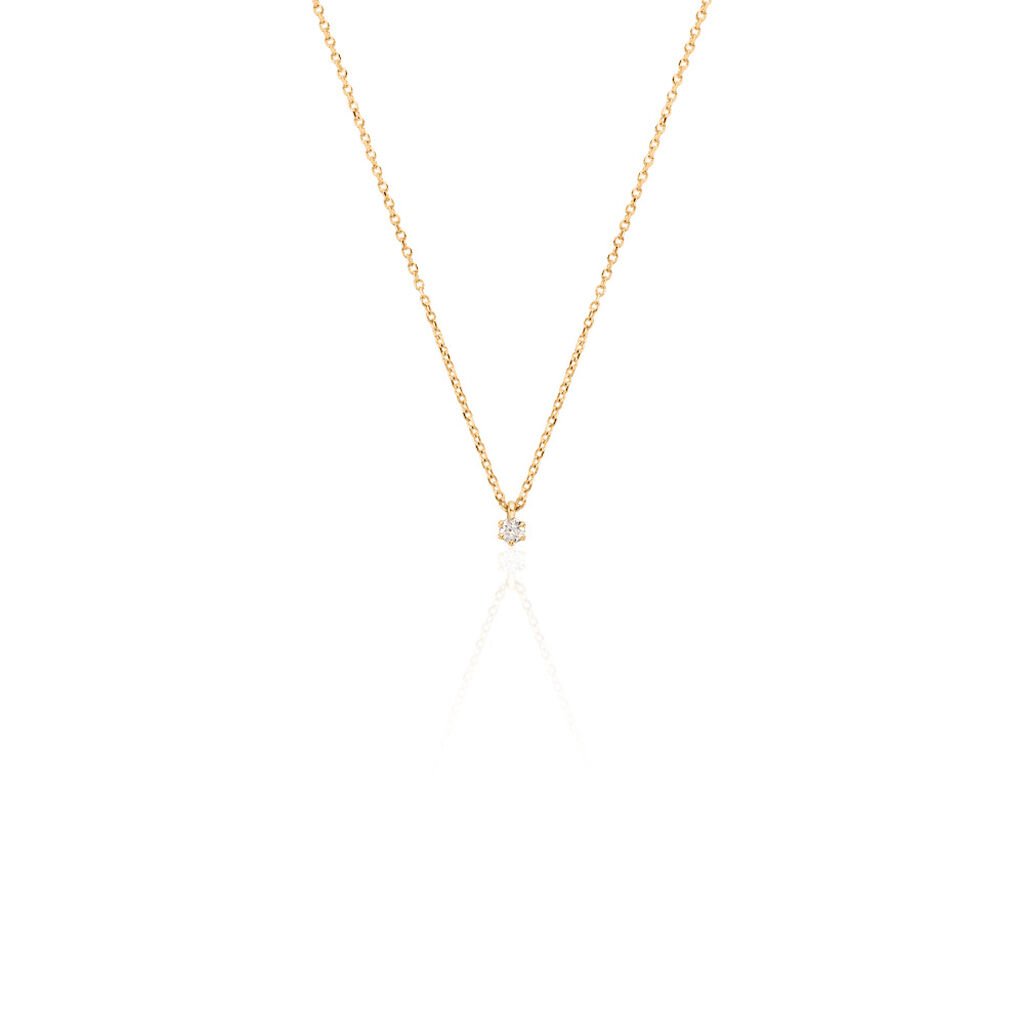 Damen Collier Gold 585 Rund Weiß Monopoli 4,5cm -  Damen | OROVIVO
