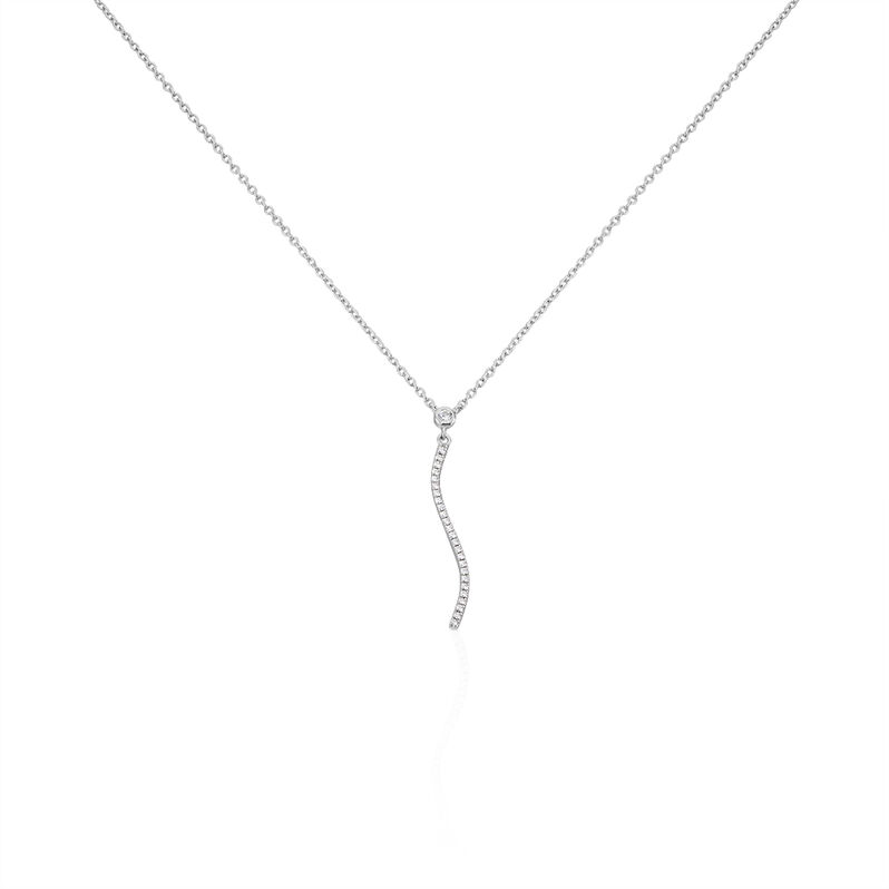 BOYKA Damen Collier Silber 925 Zirkonia Wei&szlig; Welle - Halsketten Damen | OROVIVO