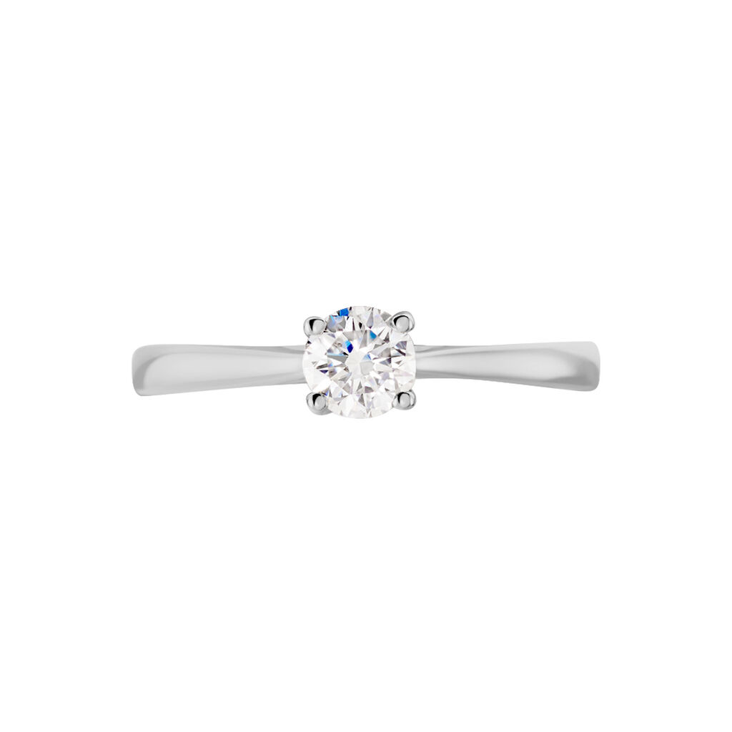 Solitaire Or Weiss Fiona Diamant Synthetique - Spannringe Damen | OROVIVO