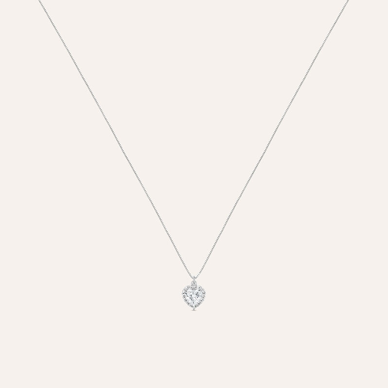 Collana Punto Luce Claire Oro Bianco Cubic Zirconia - Spannringe Damen | OROVIVO