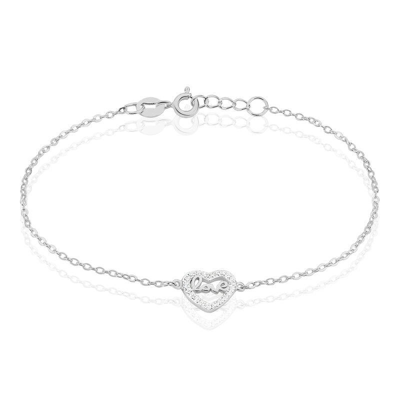 CLARRA HERZ Damen Armband Silber 925 Zirkonia Wei&szlig; Herz - Armb&auml;nder mit Anh&auml;nger Damen | OROVIVO