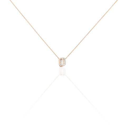 Damen Collier Gold Bicolor 750 Diamant 0,08ct Oval Elsa 45cm - Halsketten Damen | OROVIVO