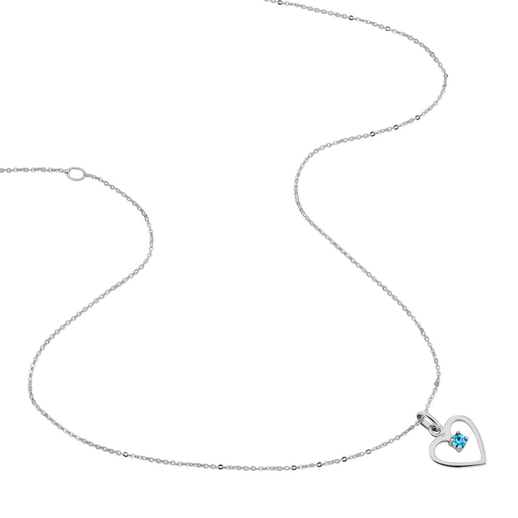 Kinder Halskette Silber 925 Galsstein Herz - Halsketten Kinder | OROVIVO