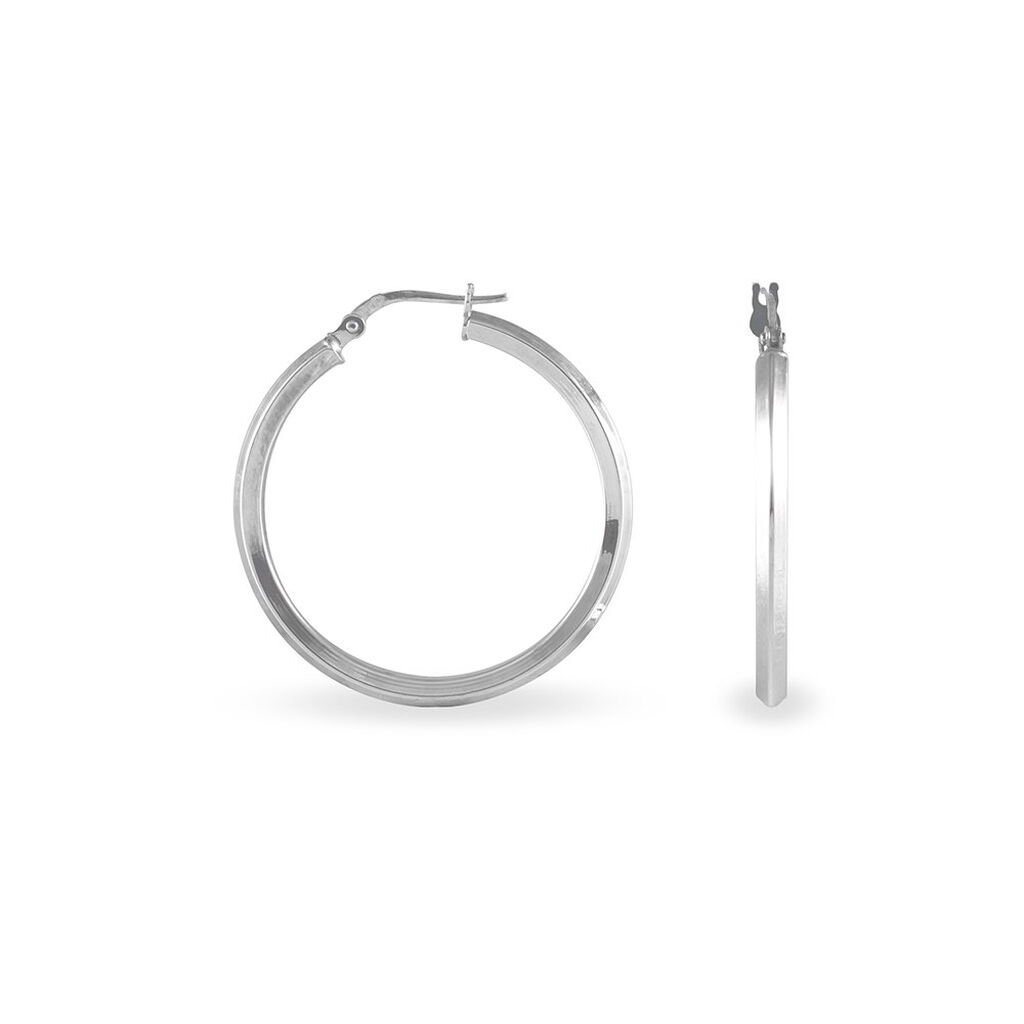 ILANA Damen Creolen Wei&szlig;gold 375 (9 Karat) Dreieck B 2 mm