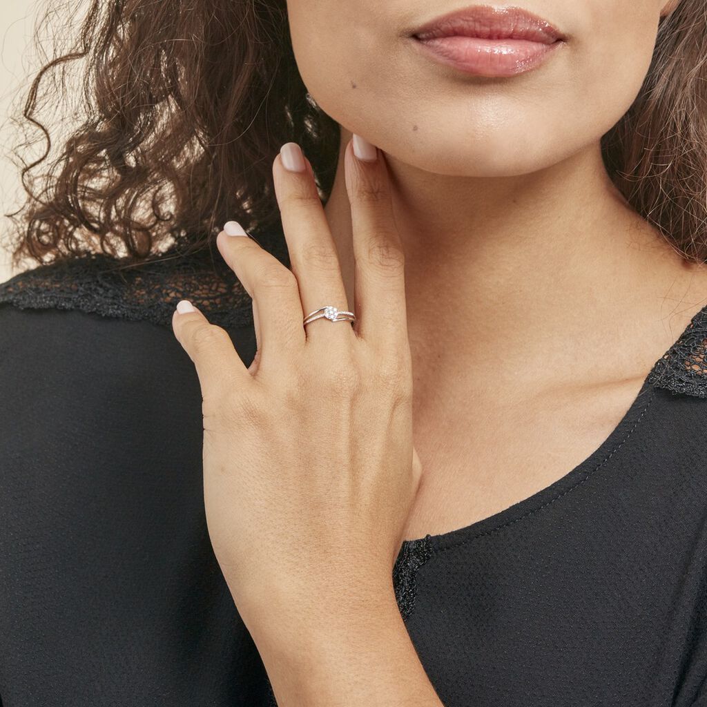 Bague Solitaire Atalante Or Blanc Diamant - Spannringe Damen | OROVIVO