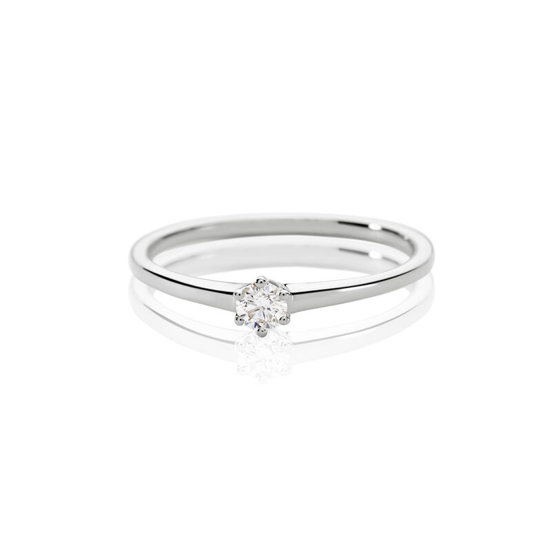 Damen Ring Weißgold 585 Rund Weiß Monopoli - Verlobungsringe Damen | OROVIVO