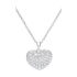 Damen Collier Silber 925 Zirkonia Weiß Herz