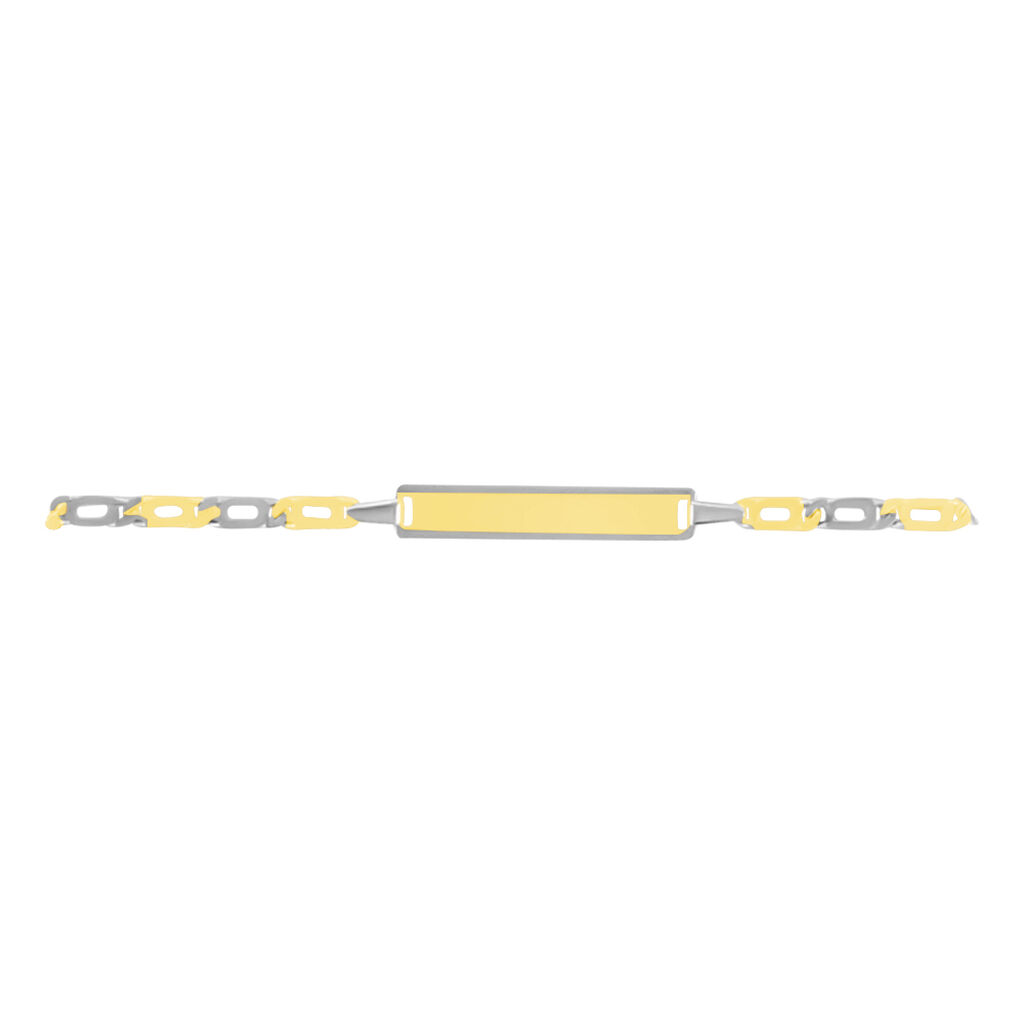 Bracelet Identité Fanelia Maille Marine Or Bicolore - Spannringe Kinder | OROVIVO