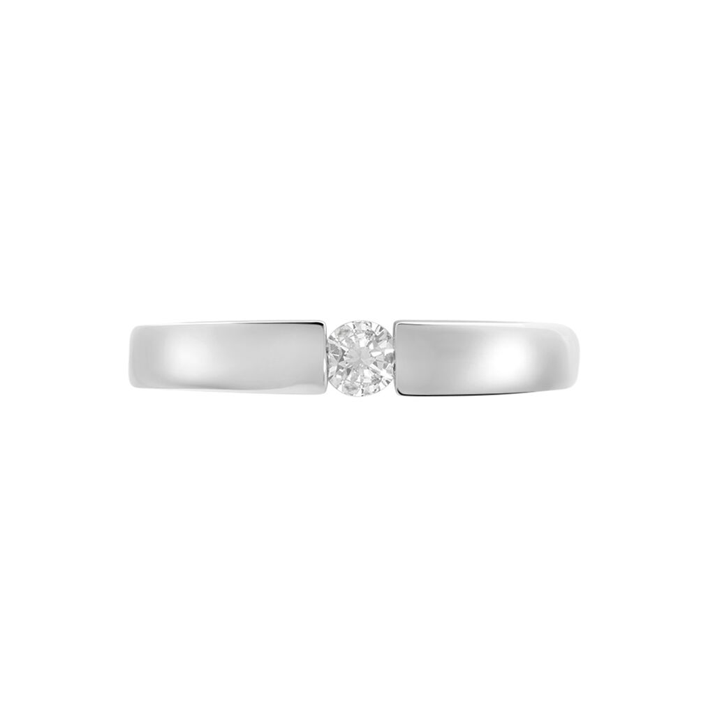 Valencia Damen Ring Wei&szlig;gold 375 (9 Karat) Diamant Wei&szlig; 0,15 ct Kreis B 3,66 mm