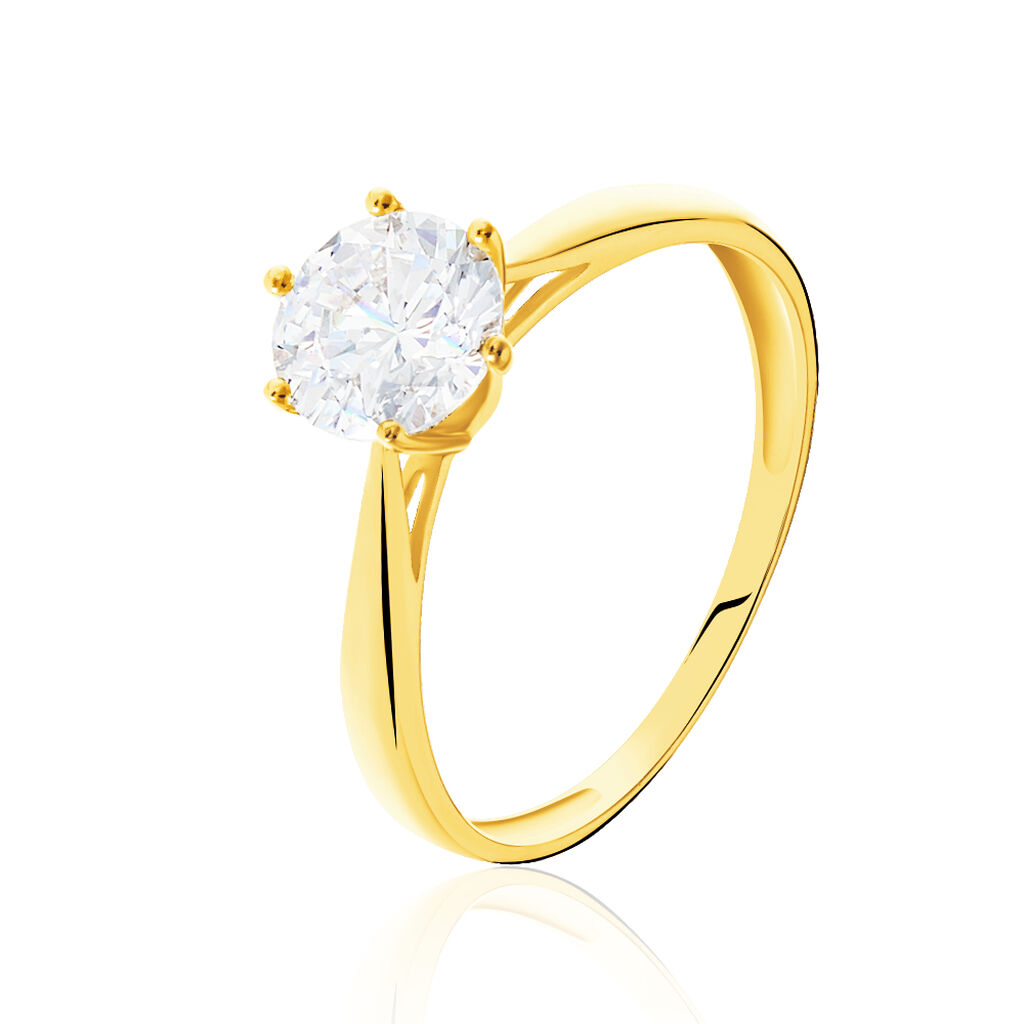 Damen Ring Gold 375 Zirkonia Krappe 6  - Verlobungsringe Damen | OROVIVO