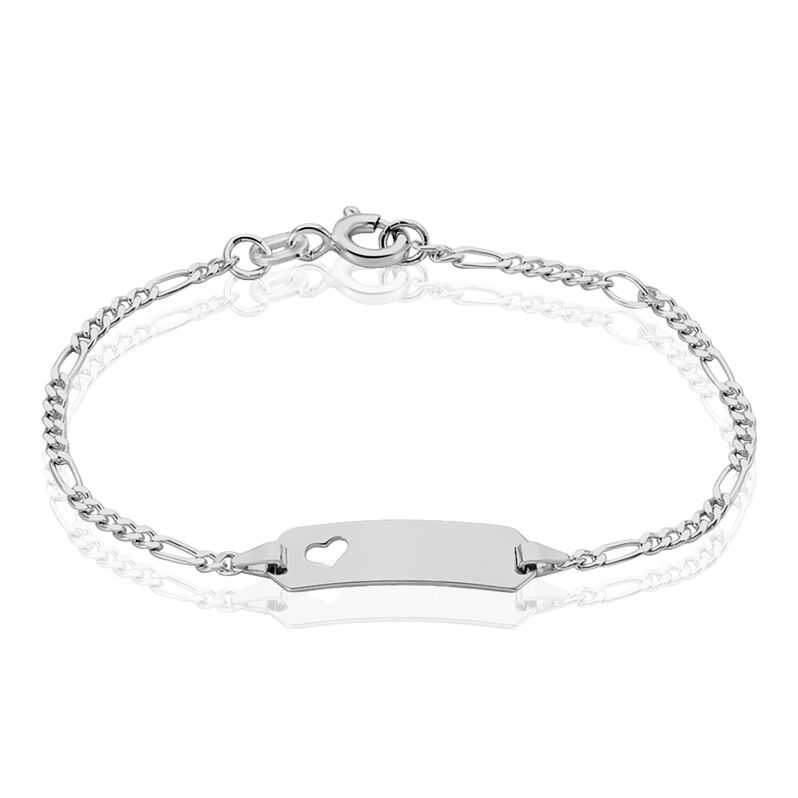 Kinder Id Armband Figarokette Silber 925 Herz - Armbänder mit Gravur Kinder | OROVIVO