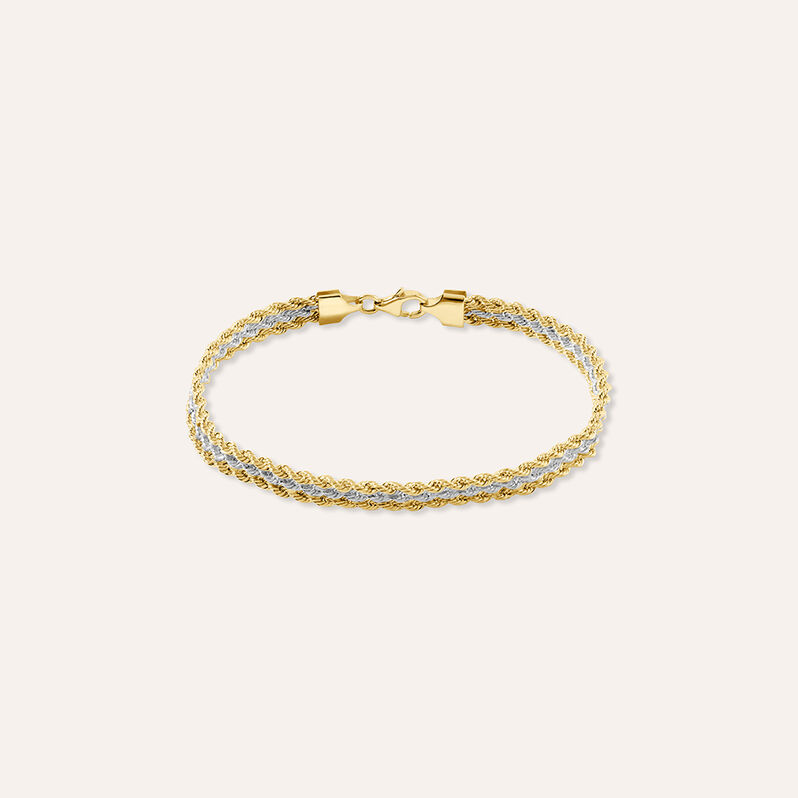 Bracciale Catena Colette Oro Bicolore Giallo / Bianco - Spannringe Damen | OROVIVO