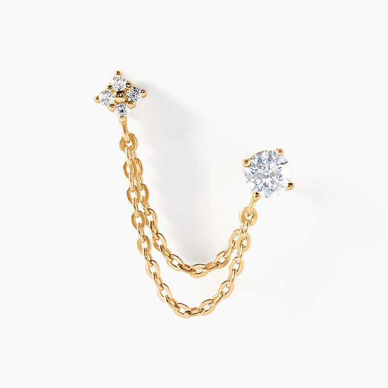 Bijou D'oreille Unitaire Aspen Or Jaune Oxyde De Zirconium - Spannringe Damen | OROVIVO
