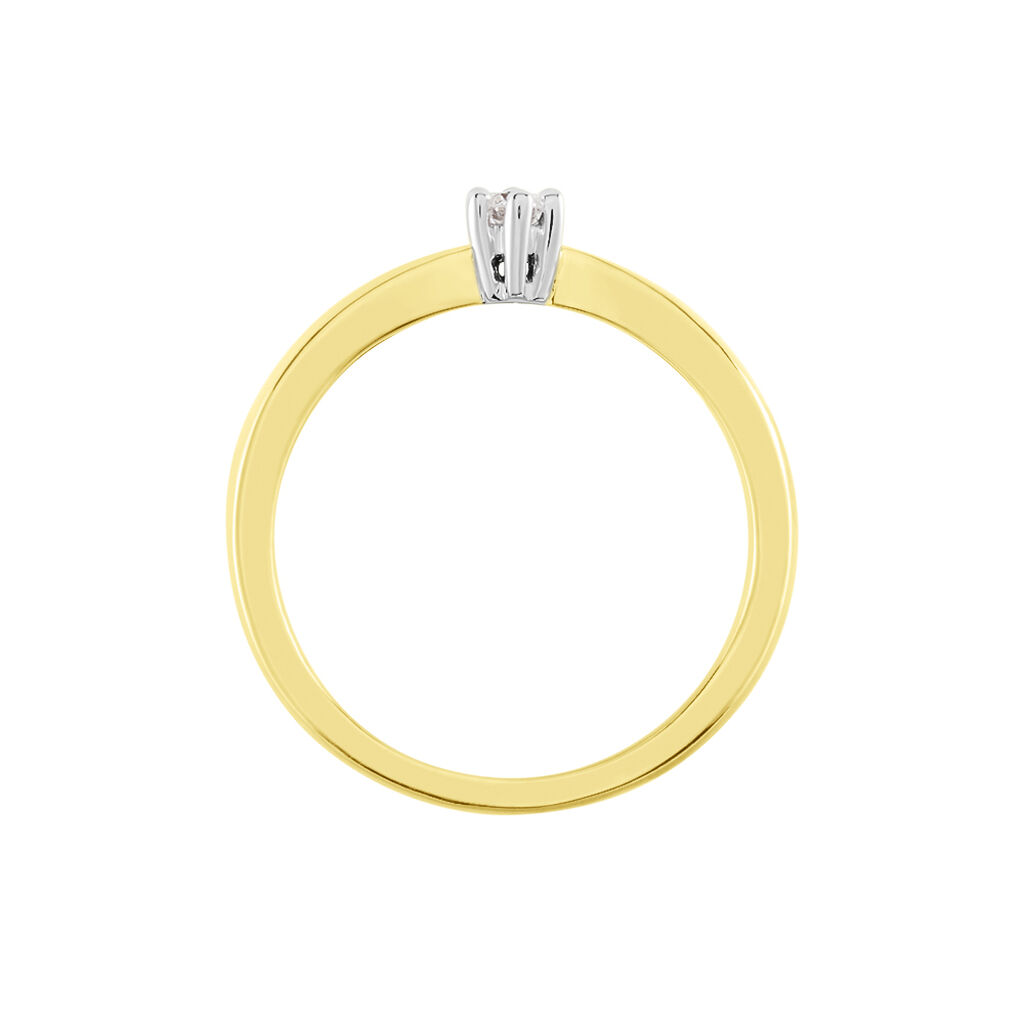 Damen Ring Gold Bicolor 375 Diamant 0,1ct Romena  - Verlobungsringe Damen | OROVIVO