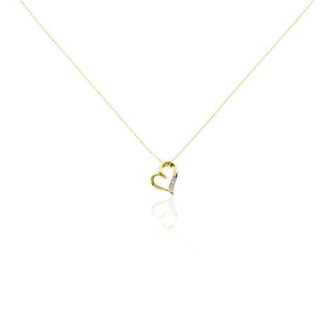 Damen Collier Gold 375 Diamant 0,04ct Herz Herz Hanne - Halsketten Damen | OROVIVO