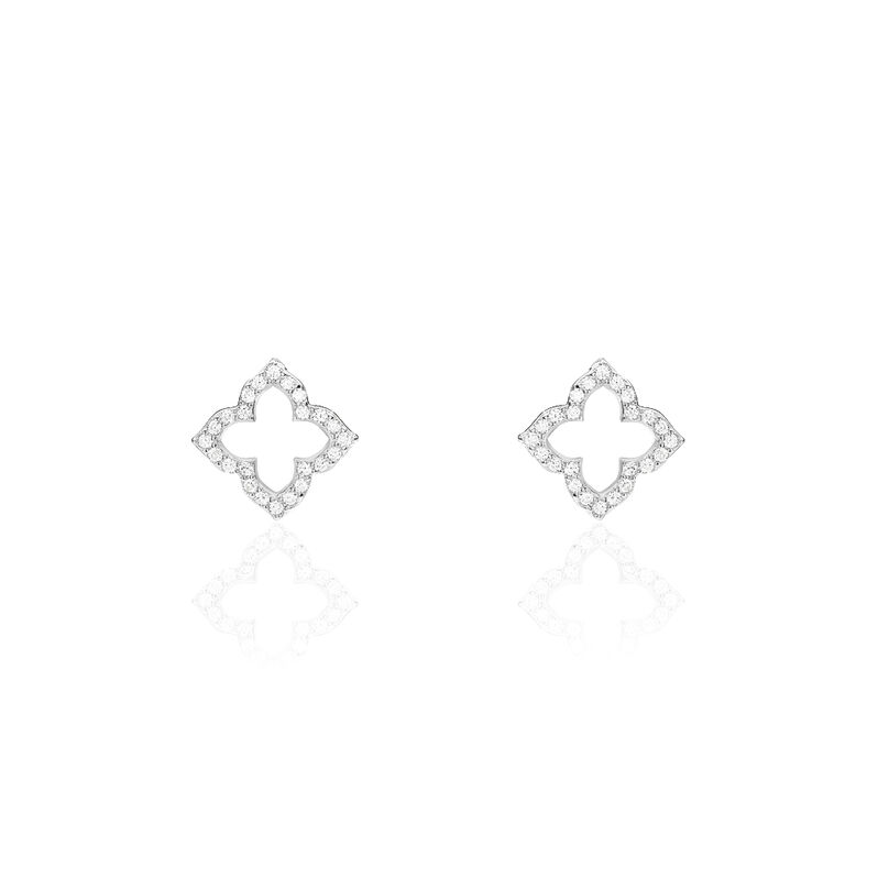 Boucles D'oreilles Puces Marielle Argent Blanc Oxyde De Zirconium - Spannringe Damen | OROVIVO