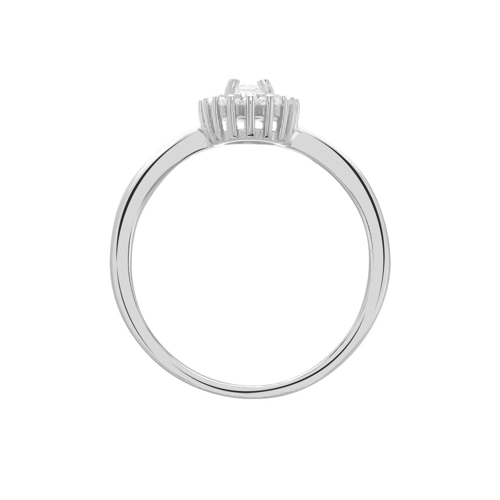 Damenring Silber 925 rhodiniert Zirkonia Oval - Verlobungsringe Damen | OROVIVO