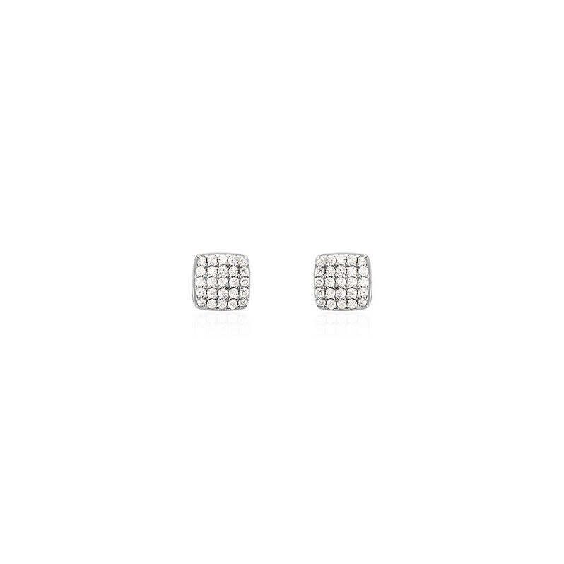 POLLY Damen Ohrstecker Silber 925 Zirkonia Weiß 0,32 ct Viereck - Ohrstecker Damen | OROVIVO