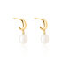 JESSKA Damen Creolen Gold 585 (14 Karat) Zuchtperle Wei&szlig; 6,69 ct