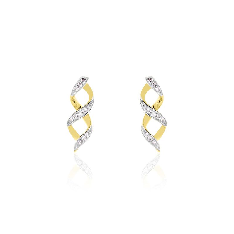Boucles D'oreilles Or Jaune Serj Oxydes De Zirconium - Spannringe Damen | OROVIVO