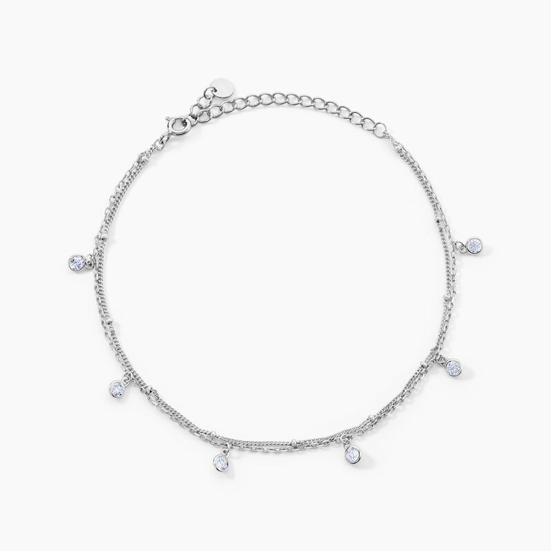 Chaîne De Cheville Heidi Argent Weiss Oxyde De Zirconium - Spannringe Damen | OROVIVO