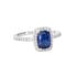 MARGARET Damen Ring Silber 925 Synthetischer Stein Blau 1,65 ct Rechteckig