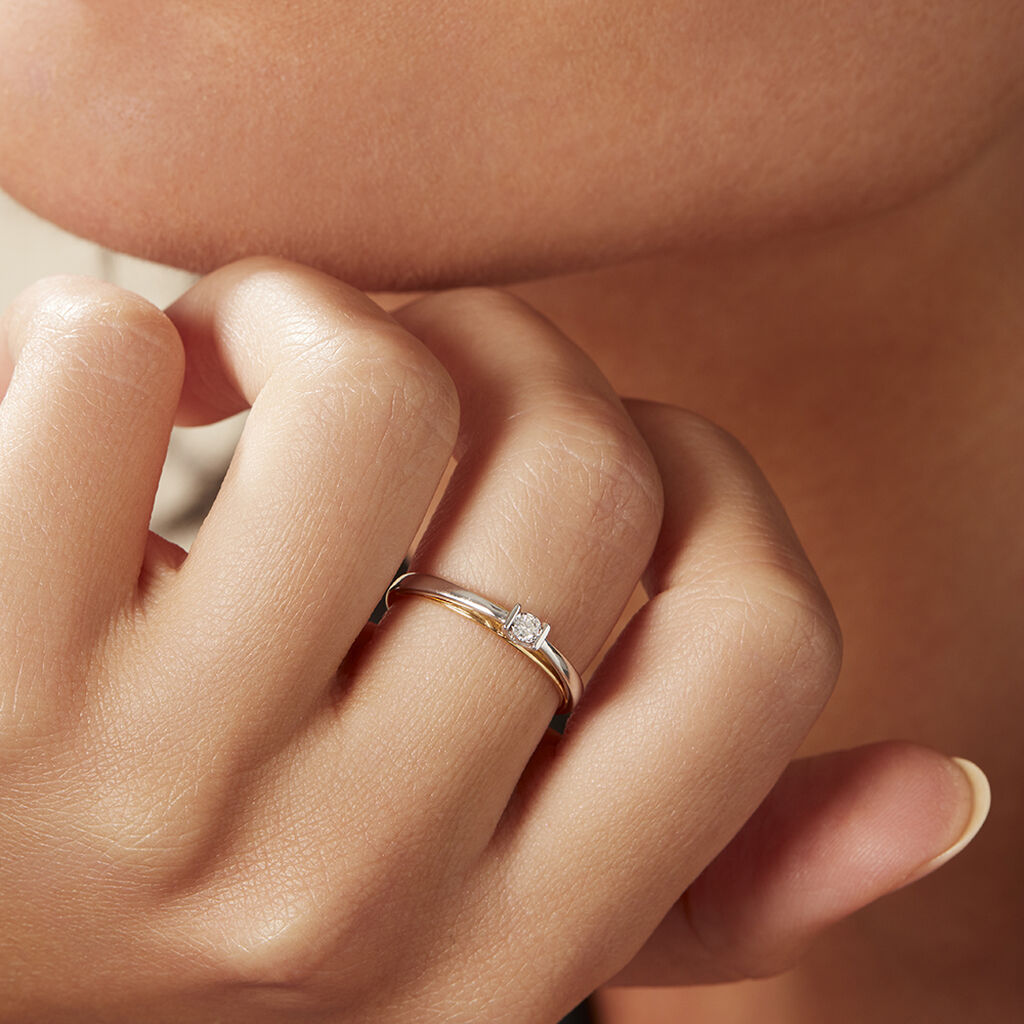 Damenring Gold 375 Diamant 0,04ct - Verlobungsringe Damen | OROVIVO